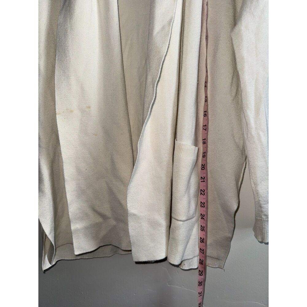 Cyrus White Open Front Cardigan Sweater L Flaw DIY Dye Project - Picture 9 of 11
